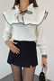 Women's White Lacing Detailed Valon Knitwear Sweater - 6