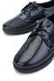 Women's Genuine Leather Navy Blue Casual Shoes - 4