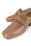 Women's Genuine Leather Nude Patent Leather Heeled Shoes - 3