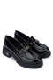 Women's Genuine Leather Black Patent Leather Loafers - 2
