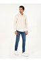Beige Slim Fit Striped Linen Blend Shirt 50291332-Vr011 - 4
