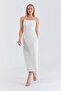 Women's Ecru Strappy Long Dress - 5