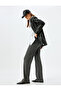 Elastic Waist Wide Leg Ribbed Trousers