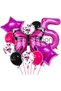 Pink Butterfly Concept 5 Years Old Balloon Set Butterfly Theme Birthday Foil Balloon Set