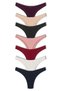 7-Piece Cotton Front Leg Lace Detailed Brazilian Women's Panties