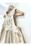 Beige Dress with Floral Embroidery - 3