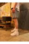 PLAID SHORTS أسود أبيض الاسترخاء السراويل - 4