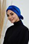 Velvet Bonnet with Belt, B-31K, Cobalt Blue - 4