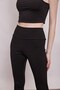 High Waist Thick Belted Thick Steel Fabric Leggings-black - 4