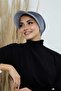 Velvet Bandana Bonnet with Visor, B-71K, Gray - 6