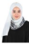 Patterned Practical Chiffon Shawl,Cps-502D,Navy Blue - Blue - 5