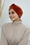 Velvet Bonnet with Front Belt Detail, B-68K, Tile - 2