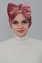 Velvet Bonnet with Giant Bow, B-11K, Dusty Rose - 2