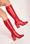 Genuine Leather Snake Detailed Stylish Heeled Boots Ast.8136