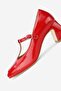 Women's Red Patent Leather Genuine Leather Number 35-41 Strapped Medium Heel Classic Shoes - 6