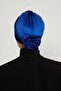Rose Detailed Velvet Bonnet, B-53K, Cobalt Blue - 7