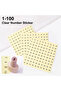 5 Pieces of 1-100 Serial Number Round Number Stickers, Transparent Black Text Waterproof Self-Adh...