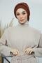 Pleated Design Ready-Made Turban,Dark Brown,Ht-108A - 2