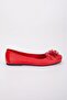 Genuine Leather Flowery Red Shoes - 2