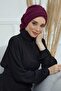Pleated Design Chiffon Ready-To-Wear Turban,Ht-107,Ht-107,Plum - 5