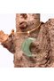 Moon Shaped Aventurine Stone Necklace - Small Size (Gold Color)
