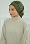 Pleated Ready-To-Wear Turban, Khaki Green, Ht-91 - 5