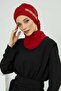 Design Chiffon Ready-To-Wear Turban with Gold Accessories, Ht-28, Ht-28, Red