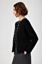 Black Pearl Detailed Women's Cardigan - 3
