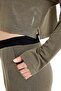 Women's Long Sleeve Khaki Viscous Pajamas Set C8T7N4O06 - 4