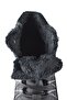 Unisex Men's Black Lace-Up Zippered Outdoor Anatomical Comfort Winter Fur Boots - 2