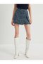 Double Breasted Mini Tweed Short Skirt with Button Detail - 3