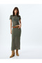 Short Sleeve Round Neck Striped Semi Sheer Crop T-Shirt