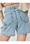 Mini Denim Shorts Regular Waist Buttoned Comfortable Fit with Pockets - 5
