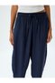 Modal Fabric Pocket Elastic Waist Tied Balloon Trousers - 5