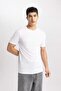 Slim Fit Crew Neck Short Sleeve T-Shirt White - 3