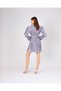 Pleated Long Sleeve Short Evening Dress with Belt Detail - 4037C - 6