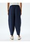 Modal Fabric Pocket Elastic Waist Tied Balloon Trousers - 4