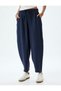 Modal Fabric Pocket Elastic Waist Tied Balloon Trousers - 3