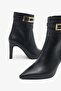 Viento Black Genuine Leather Women's Heeled Boots - 5