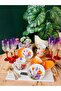 Floral 6-Person Porcelain Coffee Cup (Orange) - 7