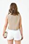 Mink Fitted Buttoned Woven Vest - 5