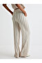 Wide Leg Trousers with Pockets, Textured Standard Waist - 4