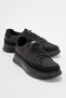 Monster Men's Black Suede Detail Fabric Cloth Daily Orthopedic Memory Sole Sports Sneakers - 2