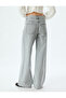 Wide Leg Jeans Regular Waist Pocket Detail Buttoned - Wide Leg Jeans - 4