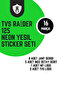 Neon Green 16 Pieces Sticker Label Set for Tvs Raider 125 (16 Pieces) - 2