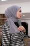 Shawl Women's Gray Lycra Fabric Ready-Made Snap-On Shawl Syr008 - 3