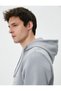 Hooded Hoodie with Hoodie and Kangaroo Pocket Detail Slogan Print