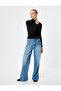 Basic Long Sleeve Ribbed Knitwear High Top Sweater - 2