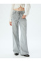 Wide Leg Jeans Regular Waist Pocket Detail Buttoned - Wide Leg Jeans - 3