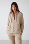 Carlota Women's Soft Fleece Inside 3 Thread Relaxed Hooded Zippered Mink Sweatshirt - 2